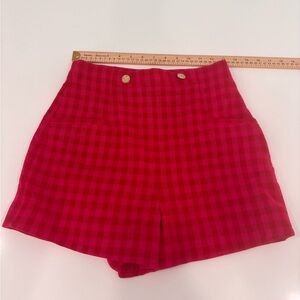 Zara Plaid Red Women's Shorts in Size M
